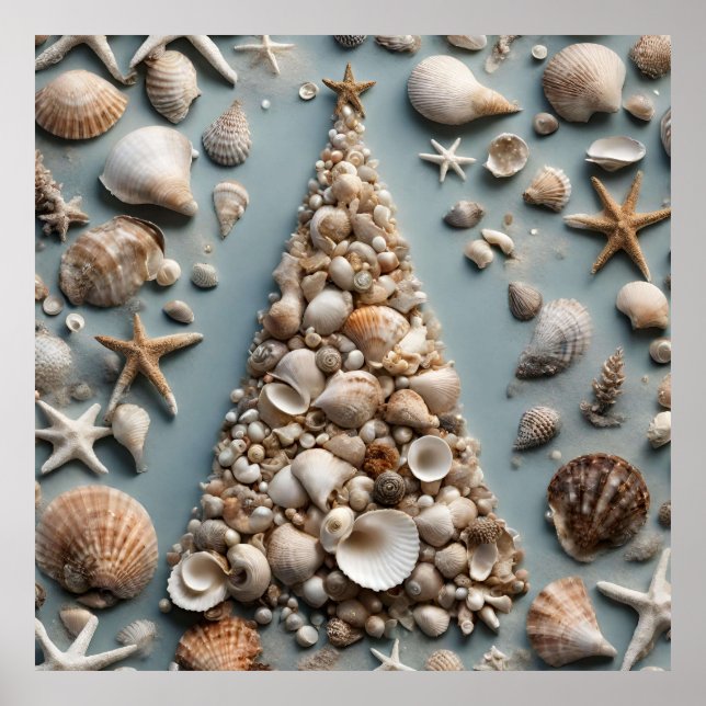 Seashell Kustal Julgran Poster (Framsidan)