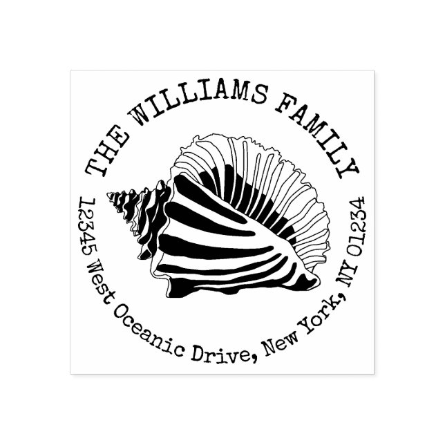 Seashell-kusten Skapar din egen Returadress Stämpel (Tryck)