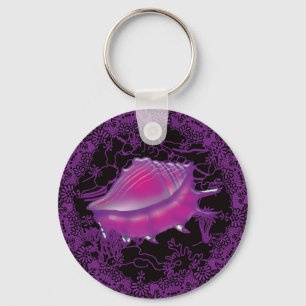 Seashell Lila Nyckelring