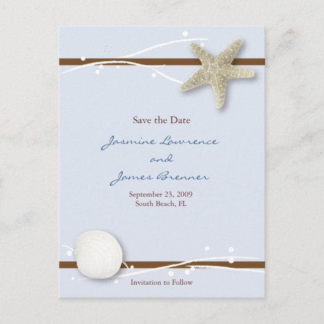 Seashell med Ribbon Meddelande Vykort (Framsida)