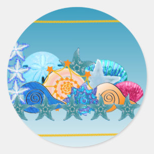 Seashell Medley Runt Klistermärke