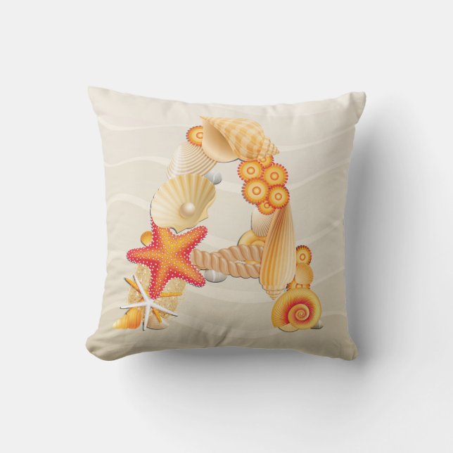 Seashell Monogram Pillow - SRF Kudde (Framsida)