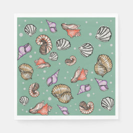 Seashell Mönster på Pappra Napkins Pappersservett