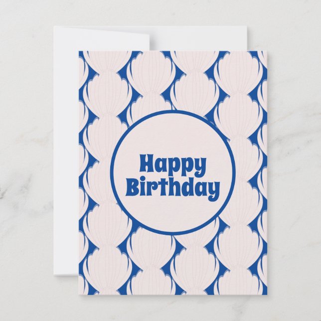 Seashell Mönster Rosa Blue Birthday (Framsida)