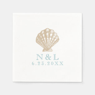 Seashell Nautical Beach Wedding Möhippa Pappersservett
