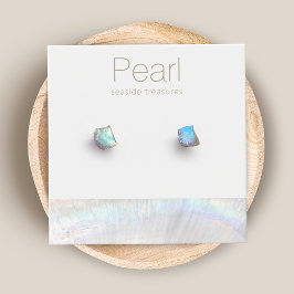 Seashell Nautical Stud Earring Visning Holder Fyrkantigt Visitkort