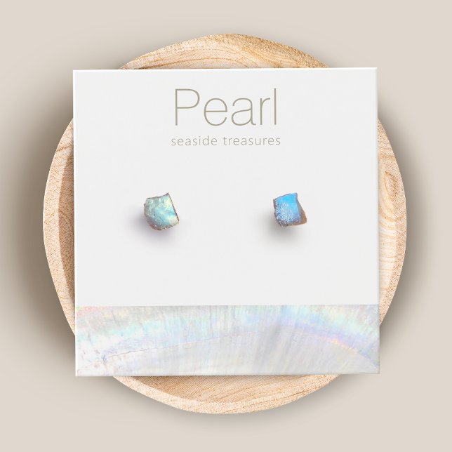 Seashell Nautical Stud Earring Visning Holder Fyrkantigt Visitkort (Skapare uppladdad)