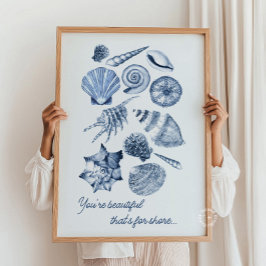 Seashell Nursery Print Personlig Quote Poster