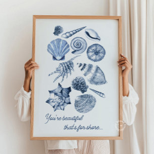 Seashell Nursery Print Personlig Quote Poster
