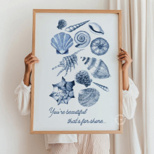 Seashell Nursery Print Personlig Quote Poster