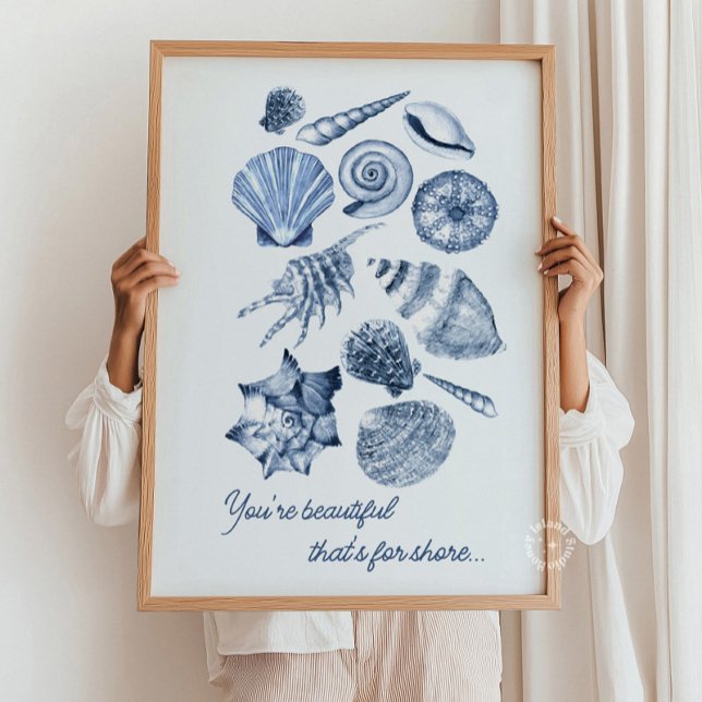 Seashell Nursery Print Personlig Quote Poster (Seashell Nursery Print Personalized Quote)
