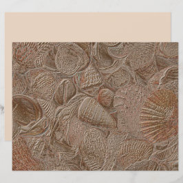 Seashell Ocean Beach Elegant Guld Sepia Decoupage