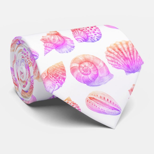 Seashell Ocean Nautical Pattern Neck Tie Slips (Rullad)