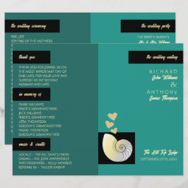 Seashell och Hearts, Beach Wedding Program