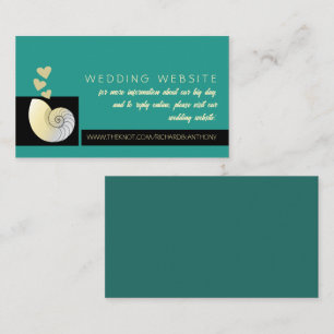 Seashell och Hearts, Beach Wedding Website Tilläggskort
