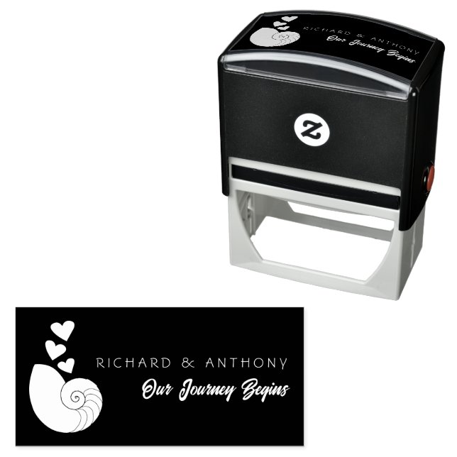 Seashell och Hearts Självfärgande Stämpel (In Situ)