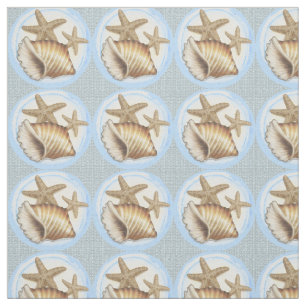 Seashell och Starfish Tyg