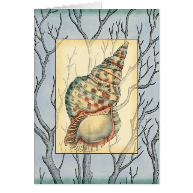 Seashell och Träd Grenar Hälsningskort (Framsidan)