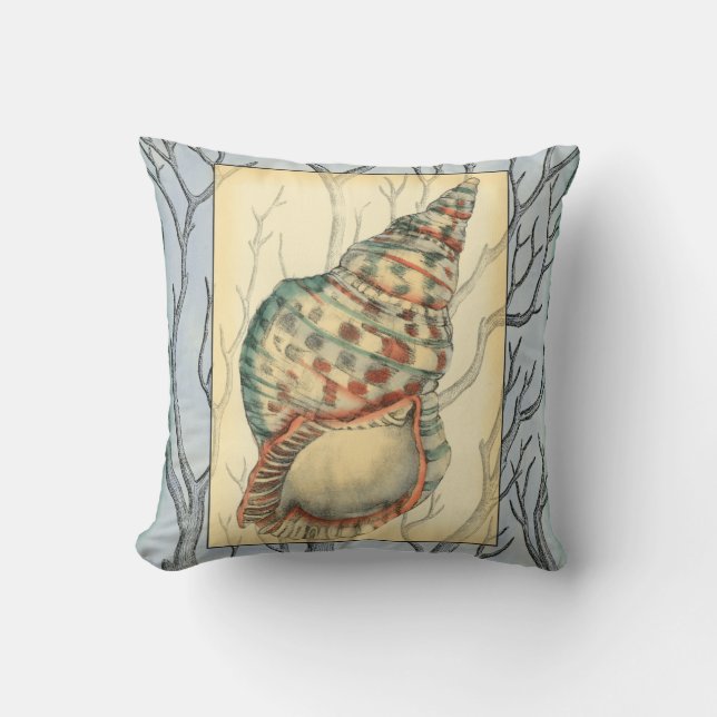 Seashell och Träd Grenar Kudde (Framsida)