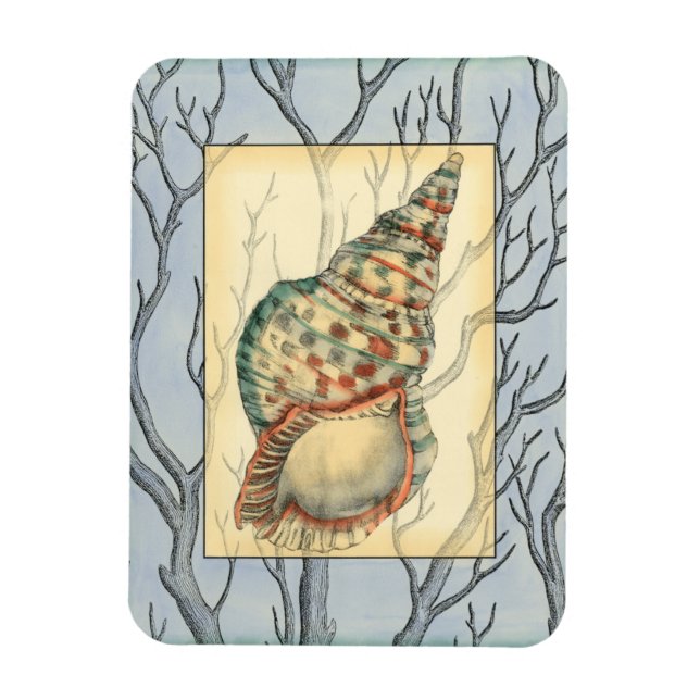 Seashell och Träd Grenar Magnet (Vertikal)
