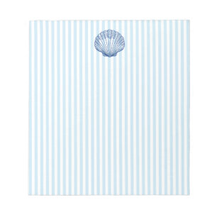 Seashell Painting Nautical Blue Rand Preppy Anteckningsblock