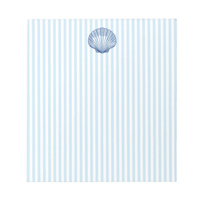 Seashell Painting Nautical Blue Rand Preppy Anteckningsblock (Framsida)