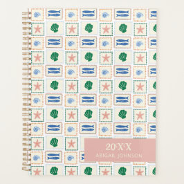 Seashell Pattern Personalized Modern Boho 