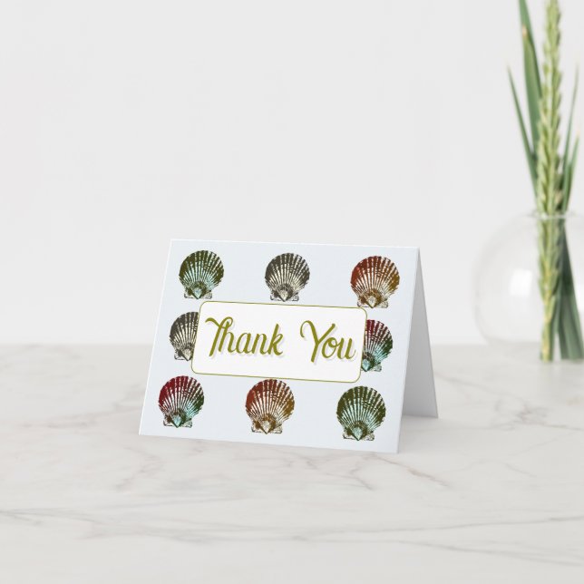 Seashell Pattern Thank You Card Tack Kort (Framsida)