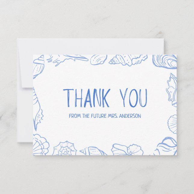 Seashell Ram Hand plockade Tack Kort (Framsida)