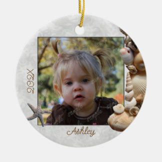 Seashell Ram Photo Ornament