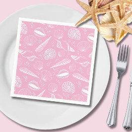 Seashell rosa pappersservett