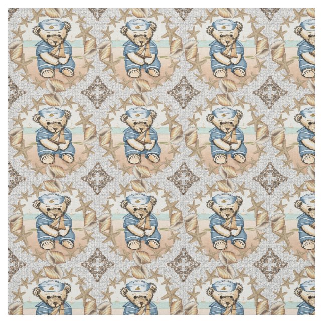 Seashell Sailor Bear Tyg (Prov)