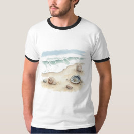 Seashell & Sand – Watercolor Beach Tot Män T-Shirt