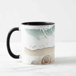 Seashell & Sand – Watercolor Beach Tote Mug Mugg