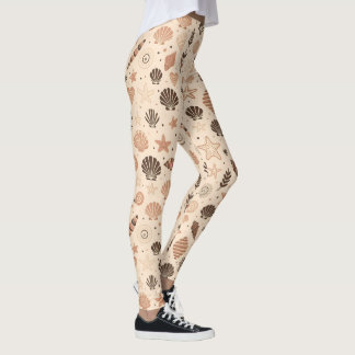 Seashell Seamless Mönster Leggings