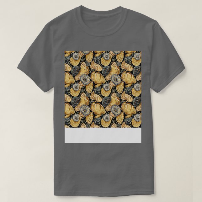 Seashell Seamless Mönster Sea Snäcka Clam Beach Se T Shirt (Design framsida)