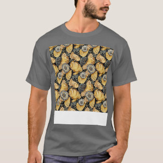 Seashell Seamless Mönster Sea Snäcka Clam Beach Se T Shirt