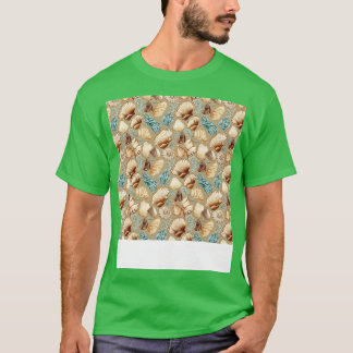 Seashell Seamless Mönster Sea Snäcka Clam Beach Se T Shirt