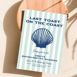 Seashell Sista toast kusten Bachelorette Helg Inbjudningar