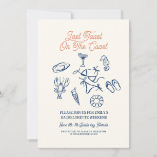 Seashell Sista toast kusten Bachelorette Helg Inbjudningar