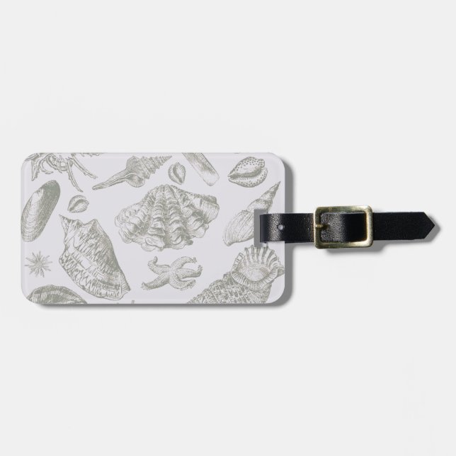 Seashell Soft Antique Art Beach-Snäckor Bagagebricka (Horisontell Framsida)