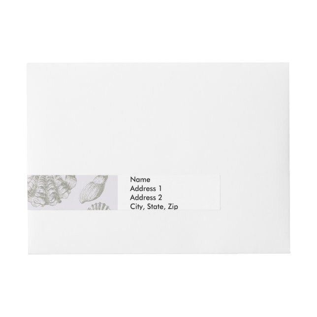 Seashell Soft Antique Art Beach-Snäckor Etikettband (Framsidan)