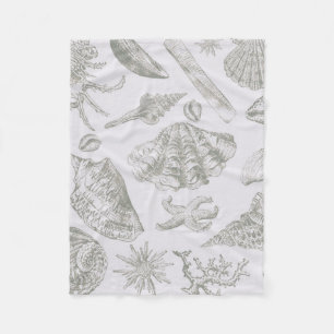 Seashell Soft Antique Art Beach-Snäckor Fleecefilt