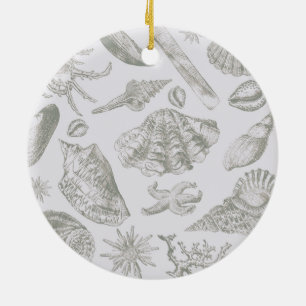 Seashell Soft Antique Art Beach-Snäckor Julgransprydnad Keramik