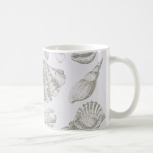 Seashell Soft Antique Art Beach-Snäckor Kaffemugg
