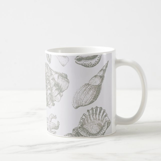 Seashell Soft Antique Art Beach-Snäckor Kaffemugg (Höger)