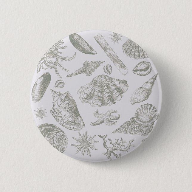 Seashell Soft Antique Art Beach-Snäckor Knapp (Framsida)