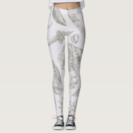 Seashell Soft Antique Art Beach-Snäckor Leggings