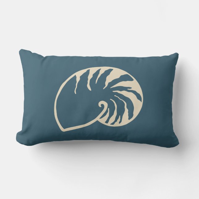 Seashell Starfish Beach Nautical Pillow Lumbarkudde (Framsida)