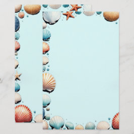 Seashell Symphony Stationery Brevpapper